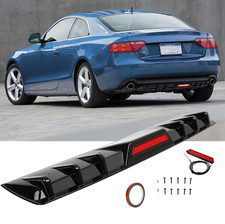 Schwarz glänzend Diffusor Heckdiffusor Mit LED Licht für Audi A5 S-Line Coupe 