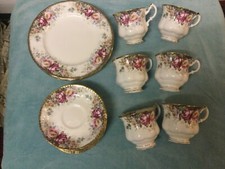 6-teiliges Queen Anne Kaffeeservice der Serie SUMMER ROSE