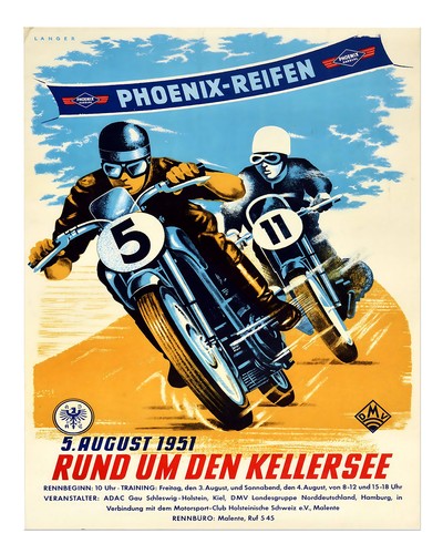 Vintage motorrad rennplakat - vintage,