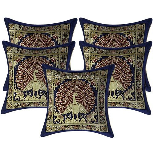 Kissenbezug pfau brokat - kissenbezug,