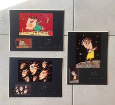 3x JEAN CHRISTIAN KNAFF KUNST GRAFIK BILD + TELEFONKARTE - NEU SIGNIERT