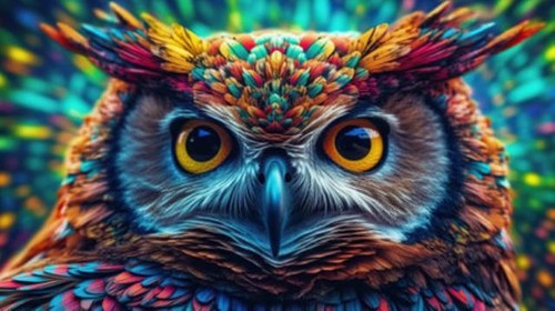 Wandbild geheimnisvolle eule - geheimnisvolle,