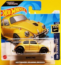HOT WHEELS TRANSFORMERS "BUMBLEBEE" FARBE GOLD OVP ANSEHEN HW SCREEN TIME