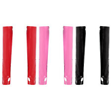 Frauen Handwärmer Club Armwärmer Kunstleder Handschuhe Langarm Handschuh Glatt