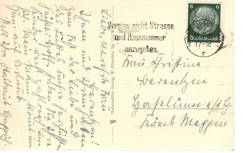 Postkarte hindenburg stempel - hindenburg,