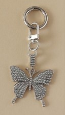 Schmetterling Schlüsselanhänger mit Strass und Karabiner aus Edelstahl 