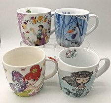 4 Disney Kinder Tassen Rapunzel &Pascal, Olaf Eiskönigin Fee Meerjungfrau Becher