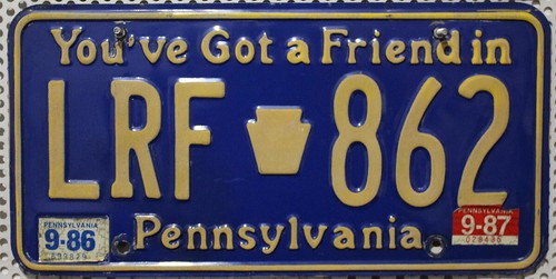 Pennsylvania nummernschild usa - pennsylvania,