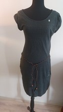 RAGWEAR Kleid Tagg Jerseykleid Kurzarm Flechtgürtel Blau oder Grau M bis XL NEU