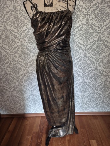 Schwarz goldenes abendkleid - goldenes, 38