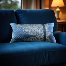 BASSETTI Kissenhülle 40x80 Sharma B1 Blau Bettwäsche SATIN KISSEN Deko Neu