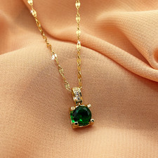 Damen Halskette Zirkonia Gold