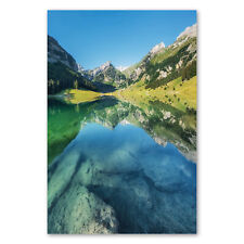 Postereck 3616 Poster Leinwand Berge, See Spiegelung Natur Landschaft Steine