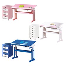 Schreibtisch-Set Rollcontainer Kinder höhenverstellbar neigbare Tischplatte