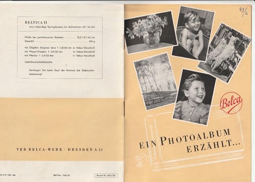 Ddr reklame prospekt veb - reklame, belca