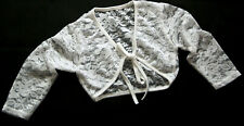 Kommunion Hochzeit Mädchenjacke Mädchen Bolero Jacke Spitze Ivory Ecru Creme neu