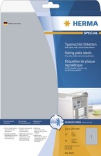 Typenschildetiketten A4 silber