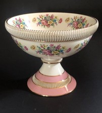 PK Königszelt Schale Fußschale Porzellan ,aussen und innen Blumenmalerei 