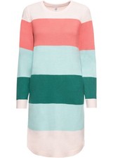 Strickkleid mit Taschen Gr. 40 Bunt Mini-Strick-Kleid Langarm Freizeit-Dress Neu