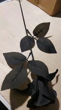 Kunstblume/ 1 schwarz Rosen/ Blume/ Deko/ Basteln/ Pflanzen/ Zierde/Kunststoff