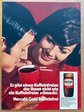 Nescafé Gold Instant koffeinfrei Kaffee Original 1969 Vintage Advert Werbung