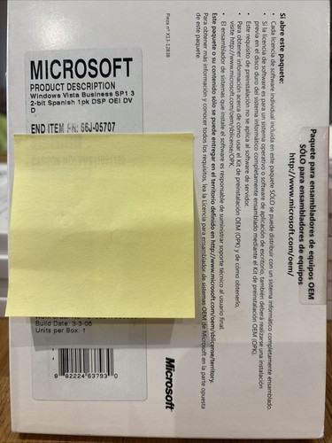 Windows vista business sp1 - vista,