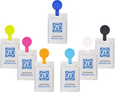 50 STÜCK Kartenhalter mit Ausweisjojo Skipasshalter Ausweishülle Kunststoff 