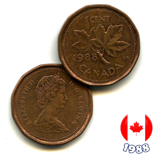 Eine kanadische 1988 cent - 1,