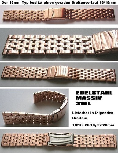 Massiv edelstahluhrenarmband - massiv,