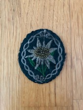 Ärmelabzeichen Edelweiß Gebirgsjäger Wehrmacht 2. Weltkrieg TOPZUSTAND !!!