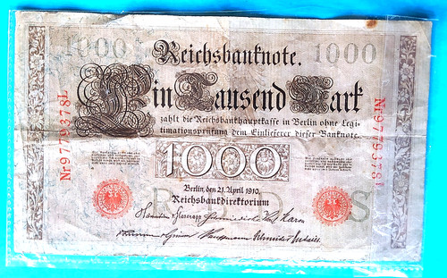 1000 mark reichsbanknote - mark, 1910