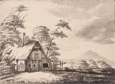 Landschaft mit Haus alte