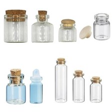 Mini-Gläschen leer, Vorrats-Glas Wichtel Deko-Flasche Gläser 2,0 - 7,0cm