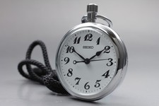 [Fast NEUWERTIG] SEIKO Taschenuhr 7C21-0A20 weißes Zifferblatt silber Quarz...