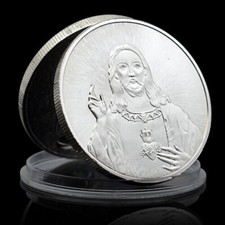 MEDAILLE - JESUS / GOTT / HERZ / MARIA UND JOSEF - SILBER AUFLAGE - SELTEN