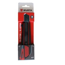 Würth 2K-Cutter-Messer mit Schieber | 18mm Klingenbreite | inkl. 3 Klingen