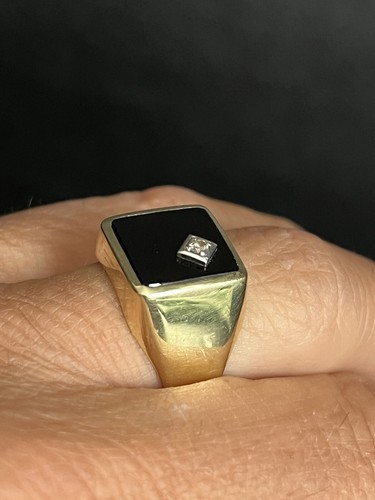 Herrenring gold onyx - gold, saphir