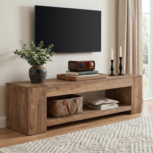 160cm massivholz lowboard - 160cm, tv-lowboard