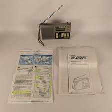 Sony ICF-7600D Weltempfänger Silber Radio PLL Synthesizer Kurzwelle AM FM LW MW