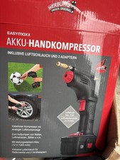 KOMPRESOR Auto Fahrrad Reifen Akku Handkompressor  12V EASYMAXX 1300mAh komplett