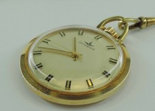 Vintage DUGENA Taschenuhr vergoldet mit Kette Handaufzug 