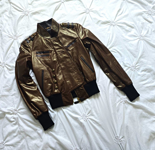 Gucci damen leder bomberjacke - gucci,