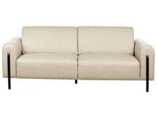 3-Sitzer Sofa Lederoptik beige