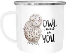 Emaille Tasse Becher Owl I