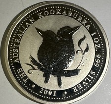 The Australian Kookaburra, 1oz. Silber .999, 2001, 1 Dollar, sehr schön (ss)