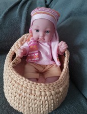 Puppe Puppenbett Moses-Korb Korb Tragetasche Spielzeug