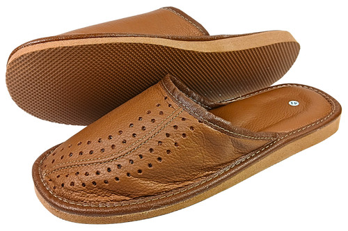 Herren leder hausschuhe - herren,