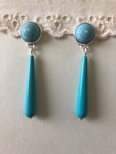 Mosaik Ohrclips silber türkis