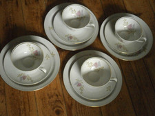 4 x    💖   💝  Bareuther Bavaria *Porzellan Sammeltassengedeck 3-teilig  🧡💛🖤