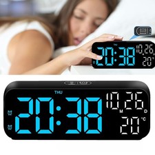 Digitaler Wecker mit LED Temperaturanzeige Tischuhr 3 Helligkeit Alarmwecker
